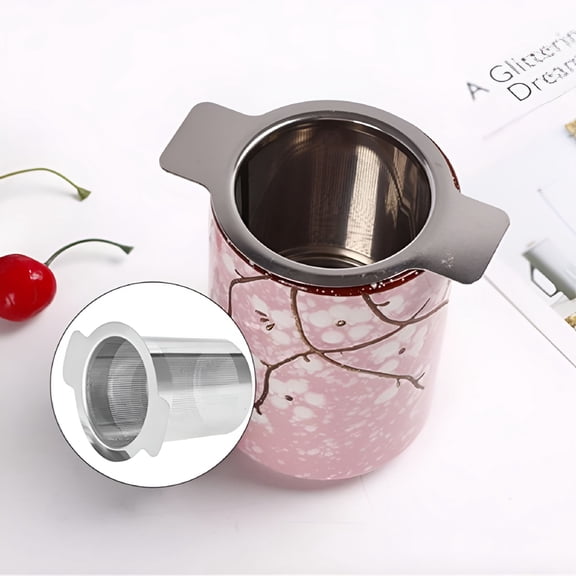ACDANC Tea Infuser,Tea Strainer for Loose Leaf Tea&Coffee Fine Mesh Stainless Steel Large Capacity Tea Steeper Tea Filter with Handle&Silicone Rimmed Stainless Steel Lid Top Tea Accessories