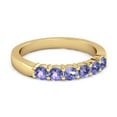 thumbnail image 2 of Rich Feel Eternity 0.12 Cts Tanzanite 925 Sterling Silver Gold Vermeil Stacking Women Valentines Day Gifts Ring, 2 of 3