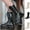 Black, variant on Girls Combat Riding Boots Kids Leather Lace up Mid Calf Booties Party Winter Dress Shoes 4-12Y