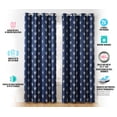 thumbnail image 5 of THD Arrow Printed Blackout Room Darkening Thermal Grommet Window Curtain Drape Panels for Living Room - Set of 2 - Navy Blue - 63" inch Long, 5 of 6