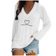 thumbnail image 1 of Blusa con cuello en V de manga larga con estampado de día de San Valentín suelto informal a la moda para mujer Fridja  FKASFK4110, 1 of 4