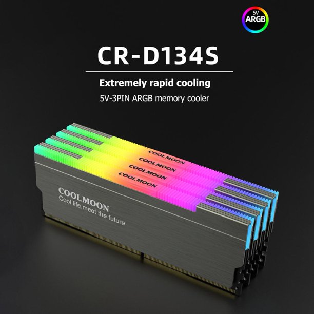 COOLMOON CR-D134S ARGB RAM disipador de calor disipador de calor para escritorio (gris)