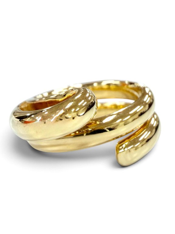 Pre-Owned BOTTEGA VENETA 804848 Bandeau Frill Ring AG925 Gold Made in Italy Weight 8.6g Women's