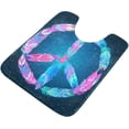 thumbnail image 5 of GZHJMY Peace Sign Made of Colored Bird Feather Bath Mat for Bathroom Shower U Shape Toilet Rugs Contour Carpet Set, Fluffy Absorbent & Machine Washable, 2 Piece Carpet Runner, 5 of 7