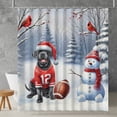 thumbnail image 2 of Hello Winter Cane Corso Football Snowman Welcome Snowy Morning Shower Curtain Italian Mastiff Dog Lover Gifts Idea Waterproof Bathroom Bathtub Curtain - 01012, 2 of 5