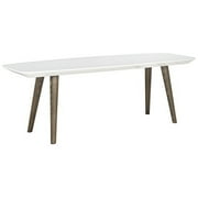 Safavieh Josiah 34.5" Width Retro Mid Century Lacquer Coffee Table, White/Dark Brown