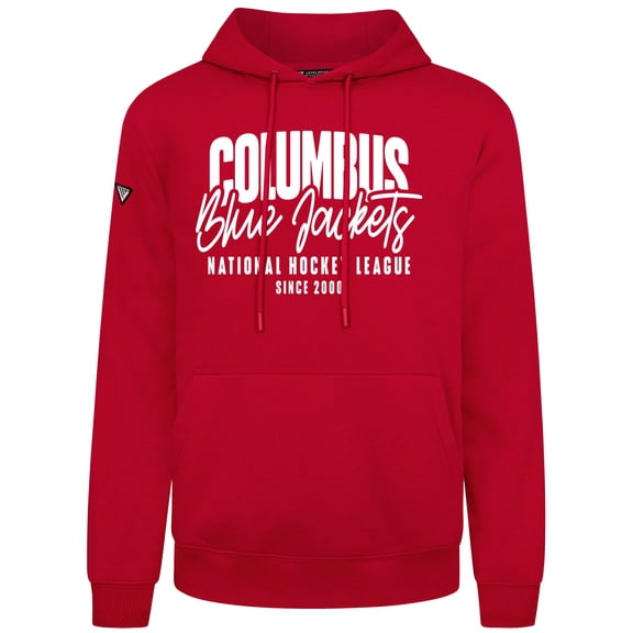 Men's Levelwear  Red Columbus Blue Jackets Podium Response Pullover Hoodie