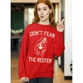 thumbnail image 3 of Halloween Don't Fear Reaper Creepy 4 20 Funny Crewneck Sweatshirt, 2XL, Red, 3 of 6