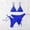 Blue, variant on Thin Strap Triangle Cup Bikini Top with Tie Side High Cut Bottom Two Piece Swimsuit Green XL