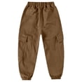 thumbnail image 4 of Zshosam Boys Jogger Pants Boys Cargo Pants Elastic Waist Casual Jogging Pants Trousers Bottom for Kids Size 15T 16T,(Brown 15-16 Years), 4 of 5
