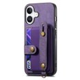 thumbnail image 2 of For Iphone 16 Plus Retro Cross Wristband Wallet Leather Back Phone Case(Purple),iPhone 16 Plus, 2 of 7