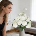 thumbnail image 5 of chaungfeng 13.7In Artificial Hydrangea Silk Flowers Bouquet, Faux Hydrangea Stems for Wedding Centerpieces Home Decor (White), 5 of 6