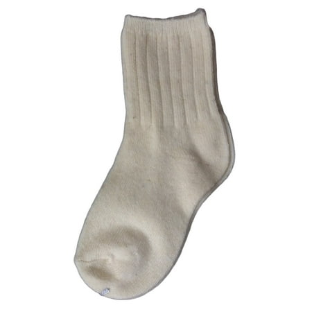 

Lovely Annie Children 4 Pairs Wool Tube Socks Solid 0Y-2Y(White)