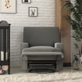 thumbnail image 4 of Baby Relax Rylan 4-in-1 Swivel Glider Rocker Recliner Chair, Dark Gray Velvet, 4 of 20