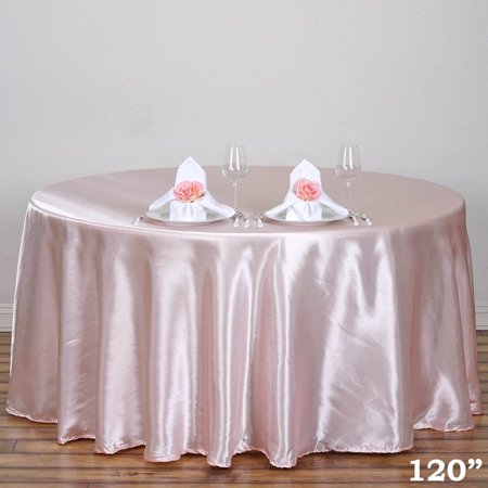 BalsaCircle 120" Round Satin Tablecloth Table Covers for Party Wedding Reception Catering Dining Home Table Linens