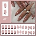 thumbnail image 7 of French Tip Press on Nails,Acrylic Fake Nails Stick on Nails Almond False Nails Artificial False Nails for Nails Designs, 7 of 7