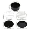 thumbnail image 4 of 7 Inch 5pcs Set Air Fryer Accessories Kit Pizza Pan Cake Barrel Metal Holder Cooking Tools, 4 of 8