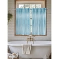 thumbnail image 4 of Teal Blue 2 Panel Kitchen Curtains for Windows, Modern Abstract Art Ombre Striped Bathroom Privacy Curtain, Home Décor Window Treatment for Bedroom/Living Room 55"x45", 4 of 6