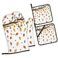 thumbnail image 2 of YFYANG Oven Mitts and Pot Holders Sets 4 Pieces, Non-Slip Heat Resistant Falling Leaves Fall Pattern Kitchen Glove Pot Mat for Cooking and Baking, 2 of 8