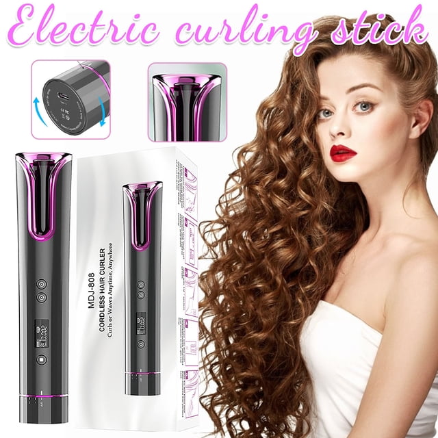 Rizador de pelo automático LCD inteligente multifuncional portátil inalámbrico USB Wmkox8yii hjk4307