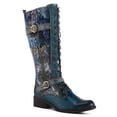 thumbnail image 2 of L'Artiste Vaneyck Knee High Boots for Women with Iridescent Metallic Upper | Ladies Tall Boots with Decorative Double Buckles and Lace Up Zipper Closure, 2 of 9