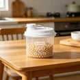 thumbnail image 6 of BingTong Airtight Dry Food Storage Containers With Flip Pour Spout Lid, Clear Plastic Grain Dispenser Canisters With Volume Mark, Stackable Pantry Organizer For Beans, Cereal & Nuts A, 6 of 7