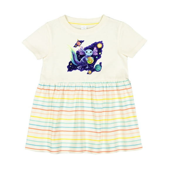 Inktastic Galaxolotl Cute Purple Space Axolotl Galaxy Design Girls Baby Dress