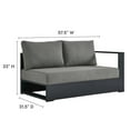 thumbnail image 5 of Modway Tahoe Outdoor Patio Powder-Coated Aluminum 3-Piece Sectional Sofa Set in Gray Charcoal, 5 of 8