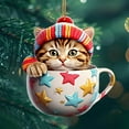 thumbnail image 7 of Cat Christmas Tree Ornaments 3D Printed Small Kitten Hanging Pendants for Home Acrylic Cute Xmas Decorations for Cat Lovers Gifts Car Backpacks Holiday Party Decor (D), 7 of 7