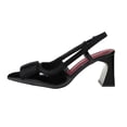 thumbnail image 2 of Miluxas Women's Bow Slingback Kitten Heels Closed Pointed Toe Pumps Dress Shoes Black 9(42), 2 of 9