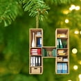 thumbnail image 4 of HomeDM 26 Letter Ornaments, Book Lovers Gift, Christmas Tree Ornaments, 2D Flat Acrylic Hanging Pendant for Wreaths Xmas Tree Home Decor, 3.15" Alphabet Key Chain, Letter H, 4 of 6