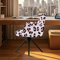thumbnail image 3 of Whosucclay Pink Leopard Print Swivel Accent Chair Covers Removable Curved Back Chair Covers with Arms Anti-Slip Dining Chair Slipcovers for Kitchen, Party, Banquet Decor, 3 of 7