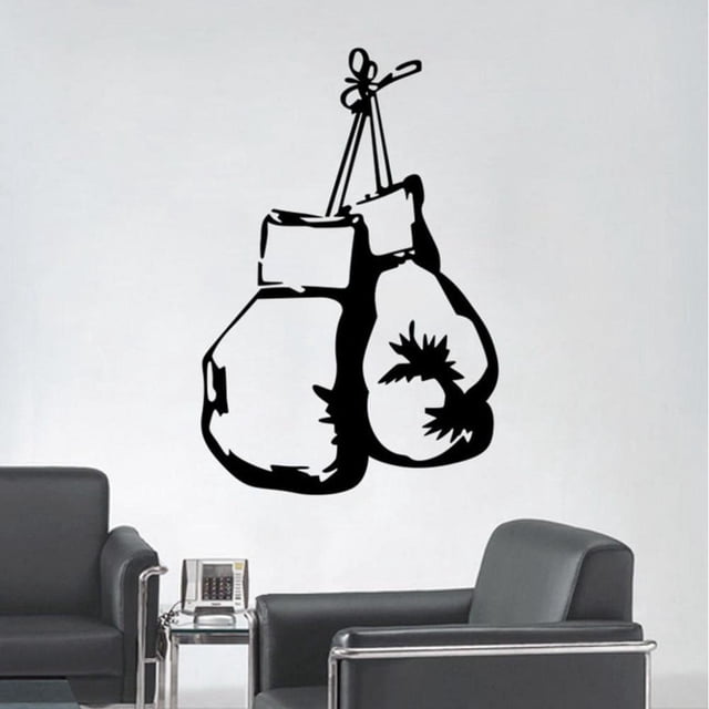 Adhesivos de pared creativos para guantes de boxeo, calcomanías de artes marciales