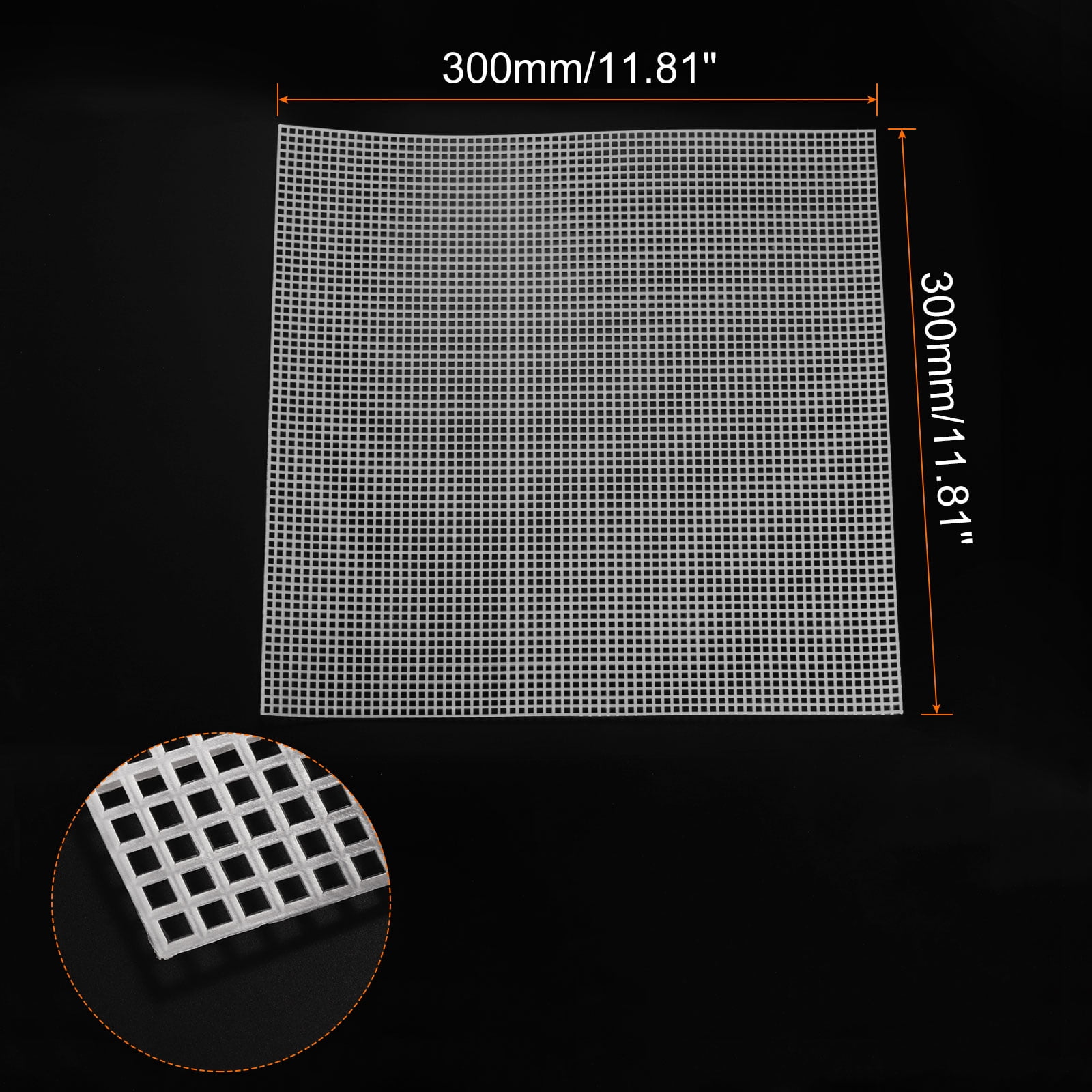 Plastic Mesh Canvas Sheets Blank Canvas White for Embroidery Needlepoint, Knit Crochet Yarn Crafting, 11.81"x11.81"