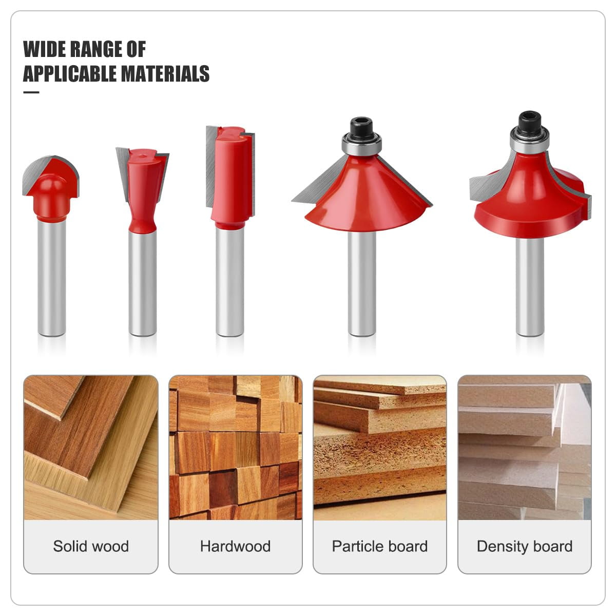 15Pcs 1/4in Shank Carbide Router Bit Set for Woodworking - Engraving and Cutting Tools for Wood