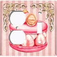 thumbnail image 4 of Metal Light Switch Plate Cover Giant Pink Strawberry Macaroon Stripes CAK045, 4 of 13