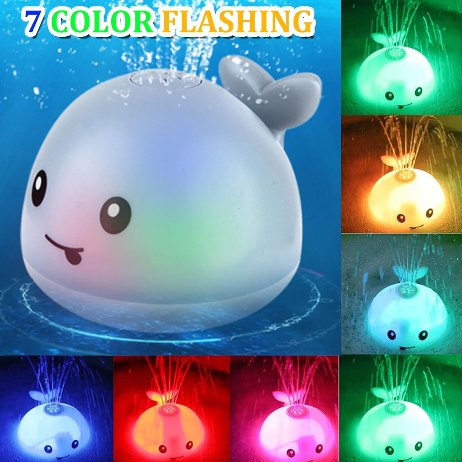 Whale Bath Toy Sprinkler - Bath Toys for Toddlers 1-3 - Light Up Water Bath Toy - Bathtub Toys for Infants 6-12 Months Toddlers Age 2-4 Birthday Gift for 1 2 3 4 5 Year Old Boys Girlds