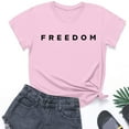 thumbnail image 4 of Freedom Printed Casual T-Shirt for Man Women, Pink, XL, 4 of 5