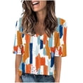 thumbnail image 2 of DPTALR T-Shirt Décontracté à Manches Courtes Imprimé Col en V pour Femmes Yop, 2 of 5