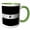 Green/White, variant on 3drose, Black N Silver Monogram Letter E, 11oz Magic Transforming Mug