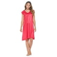 thumbnail image 2 of Casual Nights Women's Cap Sleeve Rose Satin Nightgown, 2 of 5