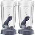 thumbnail image 5 of Pièces de Rechange Accessoire de Mélangeur - avec 2x Couvercle Rabattable à Emporter - Gobelets de Mélangeur de Remplacement - Accessoires de Mélangeur - Convient pour NutriBullet 600W/900W Accessoires de Mélangeur, 5 of 5