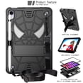 thumbnail image 2 of ELEHOLD Kids Case for iPad Mini 6th Generation 2021, Heavy Duty Rugged Cover with Foldable Kickstand Crossbody Shoulder Strap Pencil Holder Shockproof Case For iPad Mini 6,Black, 2 of 6