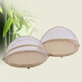 thumbnail image 4 of Papaba Food Tent,Bamboo Woven Picnic Food Serving Mesh Basket Anti-flies Fruit Tray Net Tent Cover, 4 of 6