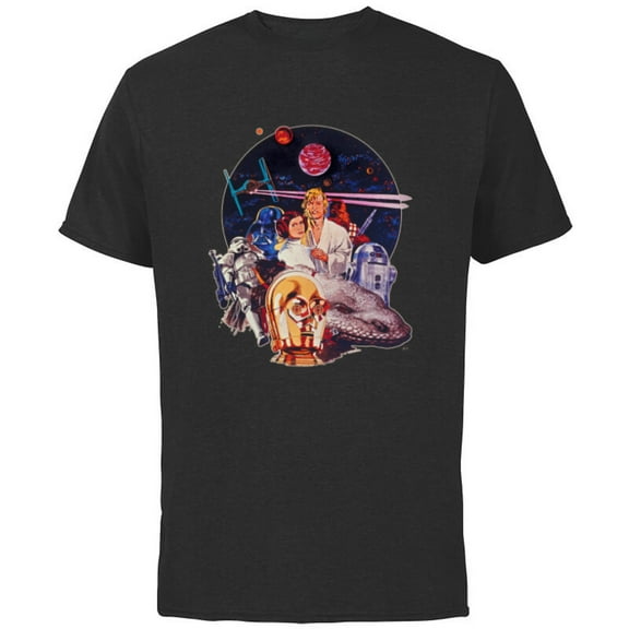 Star Wars Episode IV: A New Hope Vintage Movie Art - Short Sleeve Cotton T-Shirt for Adults - Customized-Black