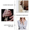 thumbnail image 4 of KAKOWELY 2 collares con colgante de cruz, cadena de perlas, collares con cruz, cadenas con cruz, collares con cruz, 4 of 5