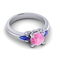 thumbnail image 3 of 2.50 Carat Round Cut Pink Sapphire & Blue Sapphire Gemstone Elegant Wedding Ring for Ladies Solid 14K White Gold Size 4.5 by Diamond-Capitals, 3 of 8
