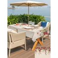thumbnail image 4 of Outdoor Tablecloth with Umbrella Hole and Zipper, Valentine's Day Rectangle Table Cloth 60x120 Inch Waterproof Tablecloth, Watercolor Roses Leaves Flowers Spring Beige Picnic Table Cover for Patio, 4 of 7