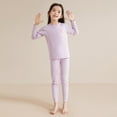 thumbnail image 4 of Cethrio Girls Pajama Sets, Thermal Comfy Cotton Long Sleeve Fall Winter Sleepwear Purple Size 10-12 T, 4 of 4