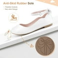 thumbnail image 5 of HOMEHOT Girls Mary Jane Dress Shoes Ballerina Flats for Princess Uniform Shoes for Little/Big Kids with Ankle Strap Bowknot Shoes White Size 12, 5 of 7